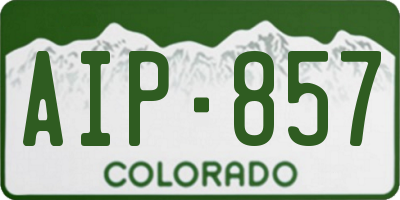 CO license plate AIP857