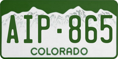 CO license plate AIP865