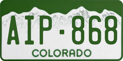 CO license plate AIP868