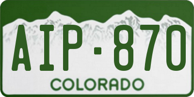 CO license plate AIP870
