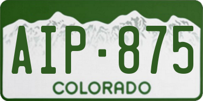 CO license plate AIP875