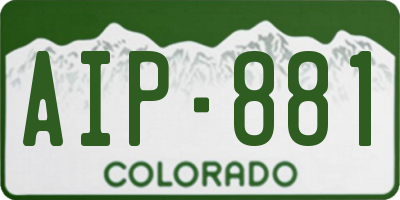 CO license plate AIP881