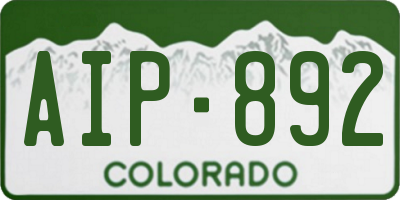 CO license plate AIP892