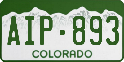 CO license plate AIP893