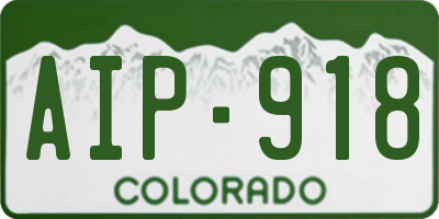 CO license plate AIP918