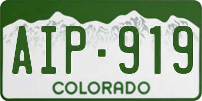 CO license plate AIP919