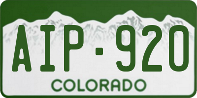 CO license plate AIP920