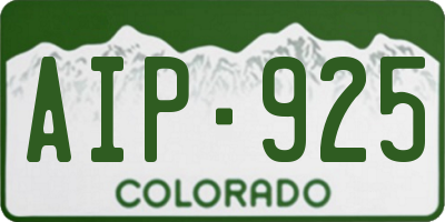 CO license plate AIP925