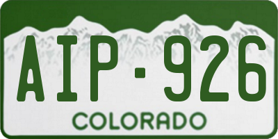 CO license plate AIP926