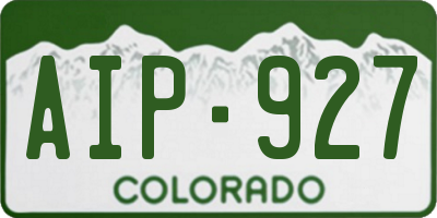 CO license plate AIP927