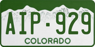 CO license plate AIP929