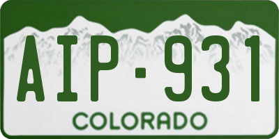 CO license plate AIP931