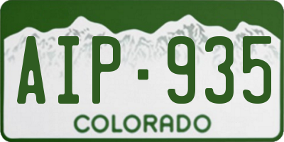 CO license plate AIP935