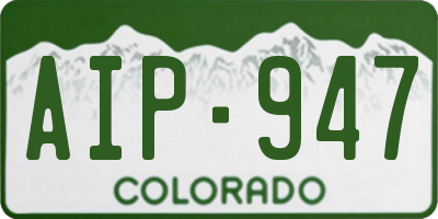 CO license plate AIP947