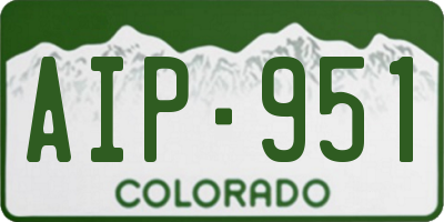CO license plate AIP951