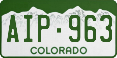 CO license plate AIP963