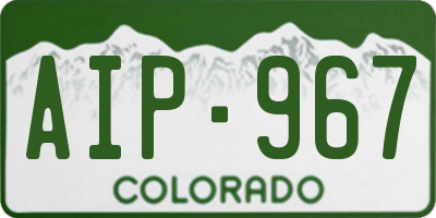 CO license plate AIP967