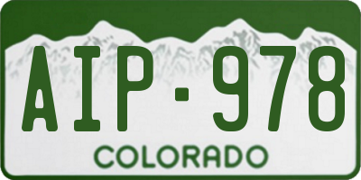 CO license plate AIP978