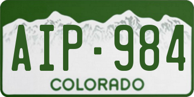 CO license plate AIP984