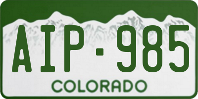 CO license plate AIP985