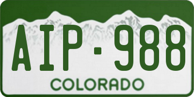 CO license plate AIP988