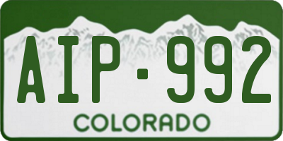 CO license plate AIP992