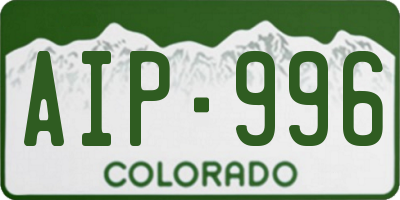 CO license plate AIP996