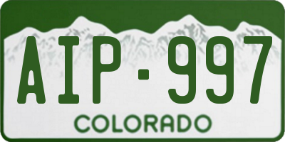 CO license plate AIP997