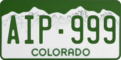 CO license plate AIP999