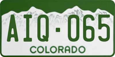 CO license plate AIQ065