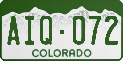 CO license plate AIQ072