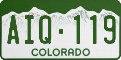 CO license plate AIQ119