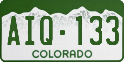 CO license plate AIQ133