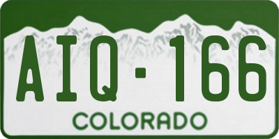 CO license plate AIQ166