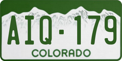 CO license plate AIQ179