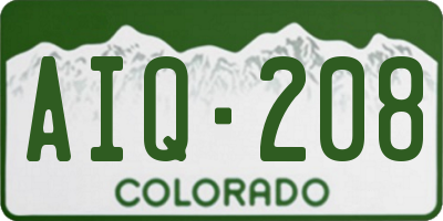 CO license plate AIQ208