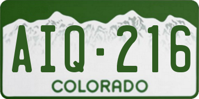 CO license plate AIQ216