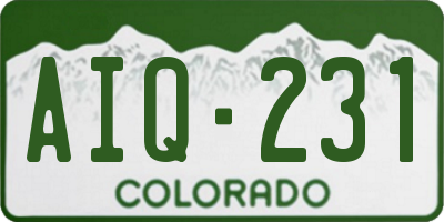 CO license plate AIQ231