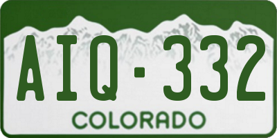 CO license plate AIQ332