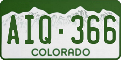 CO license plate AIQ366