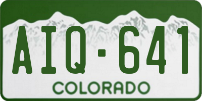 CO license plate AIQ641