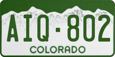 CO license plate AIQ802