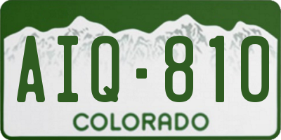 CO license plate AIQ810