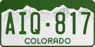 CO license plate AIQ817