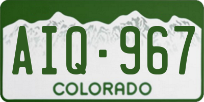 CO license plate AIQ967