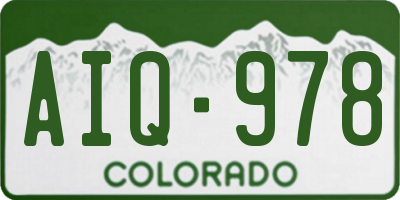 CO license plate AIQ978