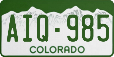 CO license plate AIQ985