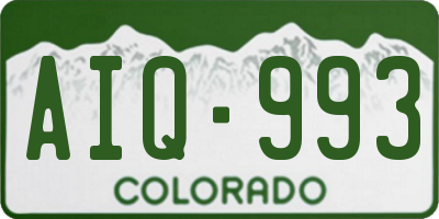 CO license plate AIQ993