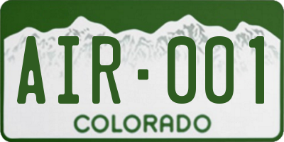 CO license plate AIR001