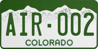 CO license plate AIR002